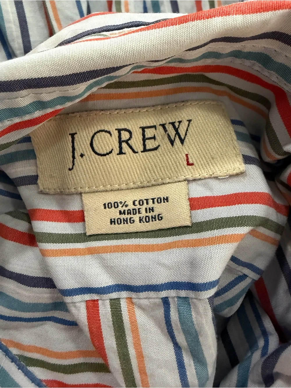 J. Crew Vintage Multicolor Stripe Button Down Shirt Preppy